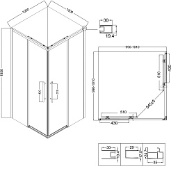 Niagara Душевой уголок Nova 100x100 NG-2830-34BLACK – фотография-13